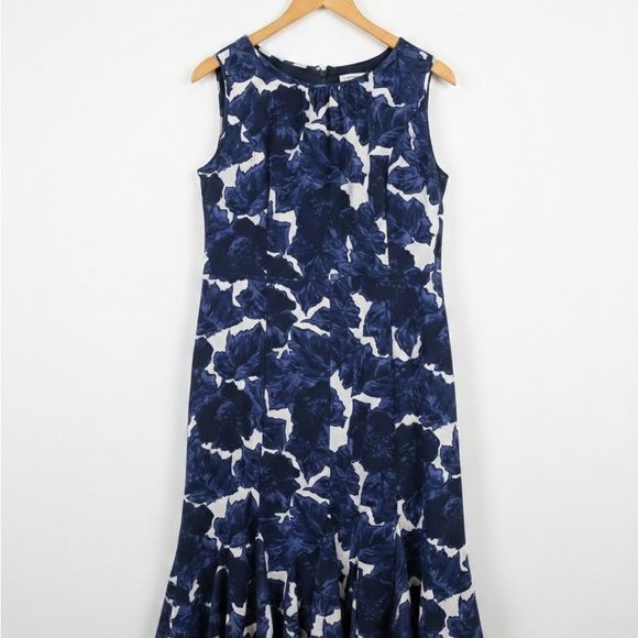 Talbots Navy Floral Midi Dress - Picture 2 of 9